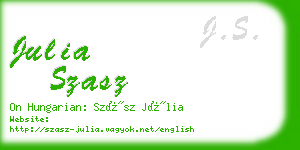 julia szasz business card